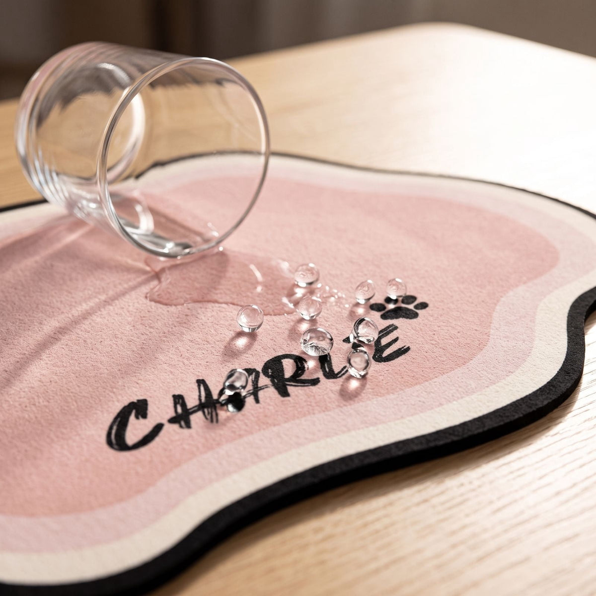 Absorbent Non-Slip Pet Feeding Mat, 40 x 30 cm, Pink - Image 6