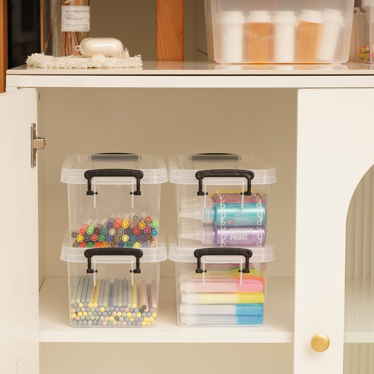 4 qt Clear Stackable Storage Boxes with Lids, 4-Pack - Image 6