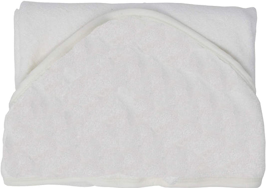 Organic Bamboo Terry Hooded Baby Towel with Bear Ears, White, Small - Image 2