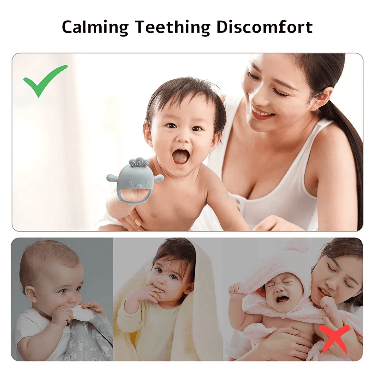 Silicone Mitten Teethers for Babies, 2-Pack - Image 6