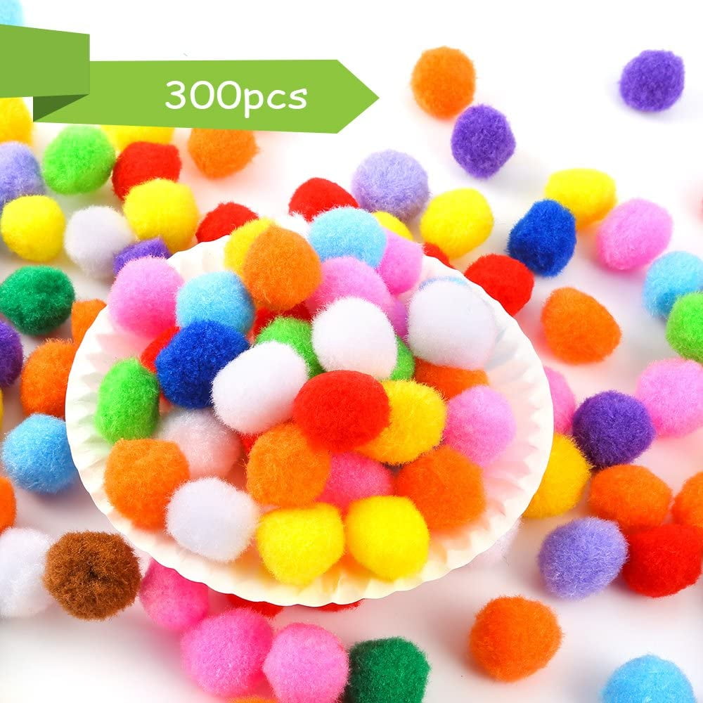 Assorted 1 in Craft Pom Poms, 300 Pieces with 100 Wiggle Eyes - Image 6