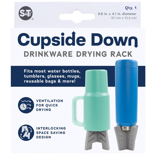 Cup-Side-Down Bottle and Tumbler Drying Rack, Gray - Image 2