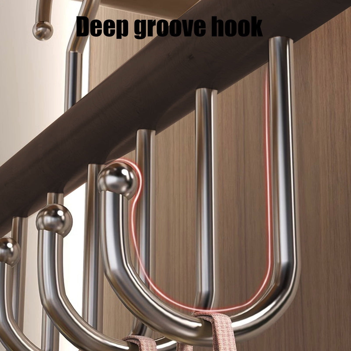 Wooden Belt and Tie Hanger with 8 Hooks, 11 x 6.7 in, Brown - Image 6