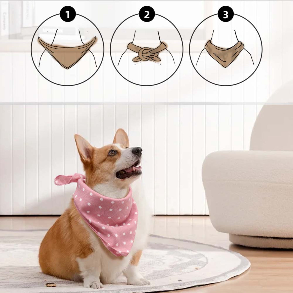 Dog Bandanas, Adjustable, Washable, 4 Pieces - Image 6