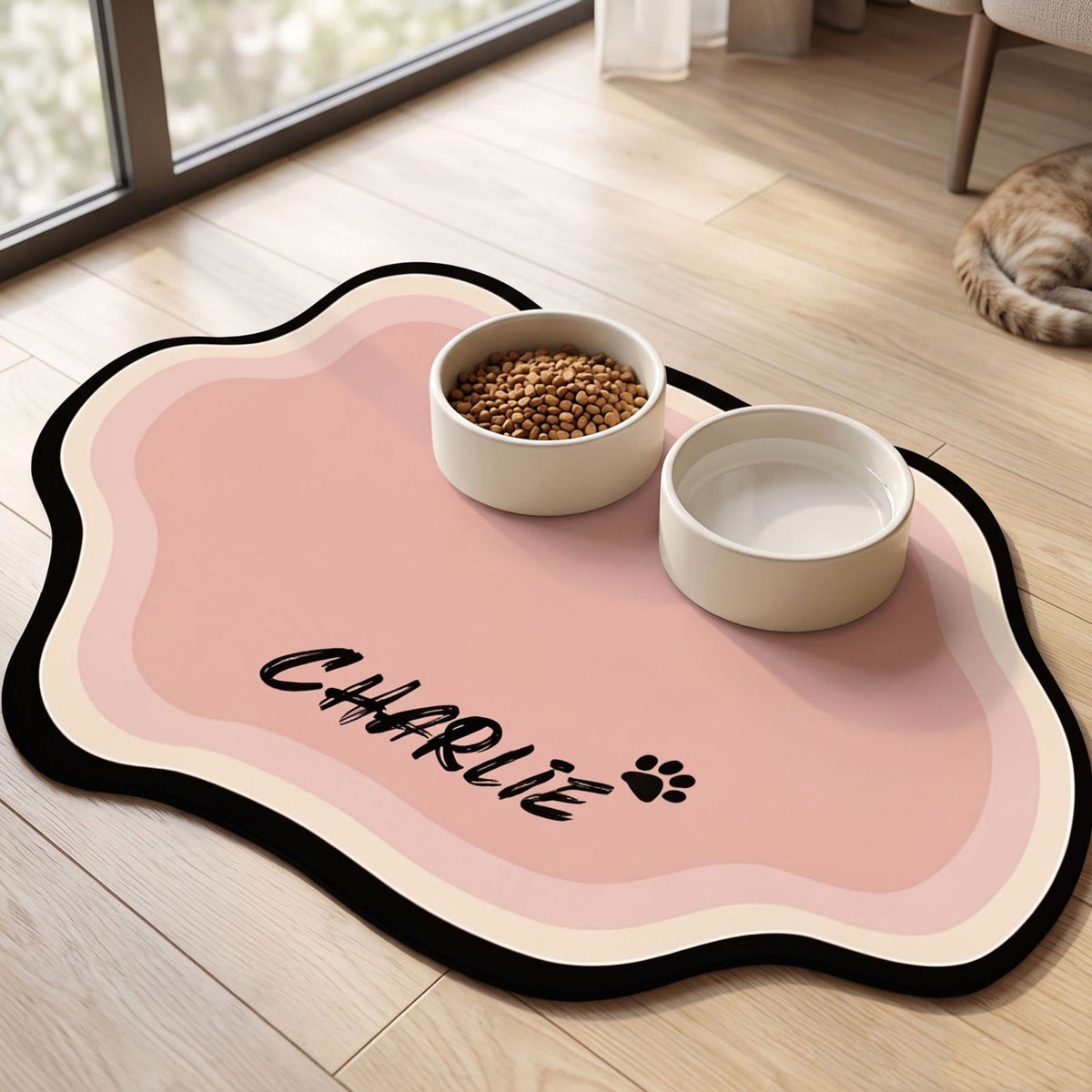 Absorbent Non-Slip Pet Feeding Mat, 40 x 30 cm, Pink - Image 5