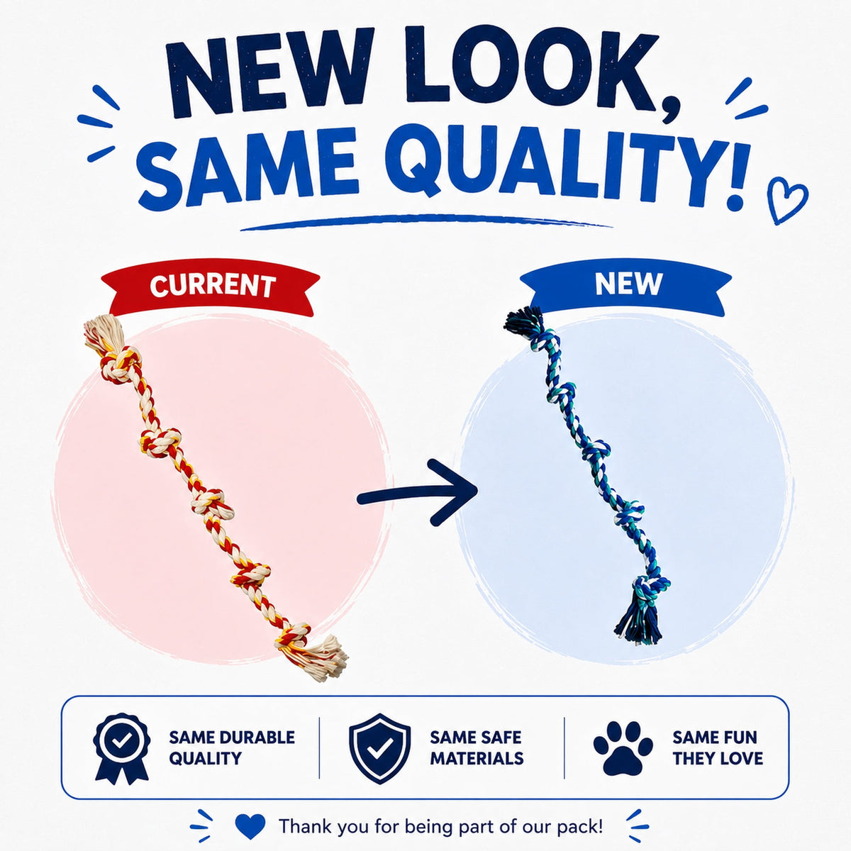 Extra-Large 36 in 5-Knot Cotton-Blend Tug Rope for Dogs Over 80 lb - Image 2