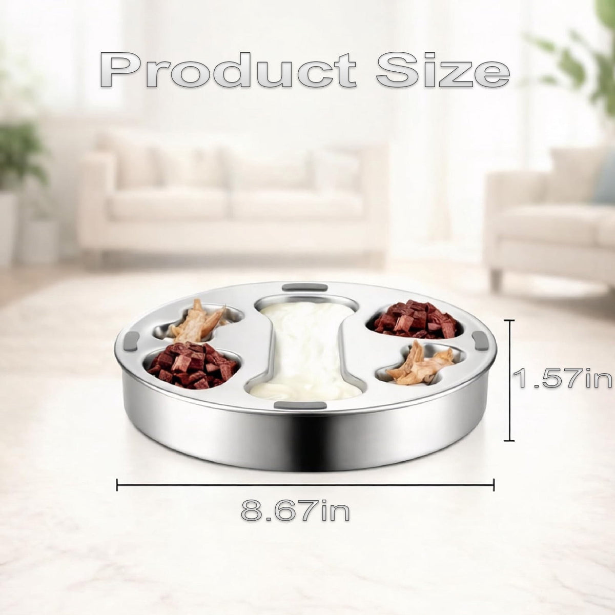 Stainless Steel Slow Feeder Dog Bowl, 2 Cups, Anti-Gulping Puzzle Design - Image 5