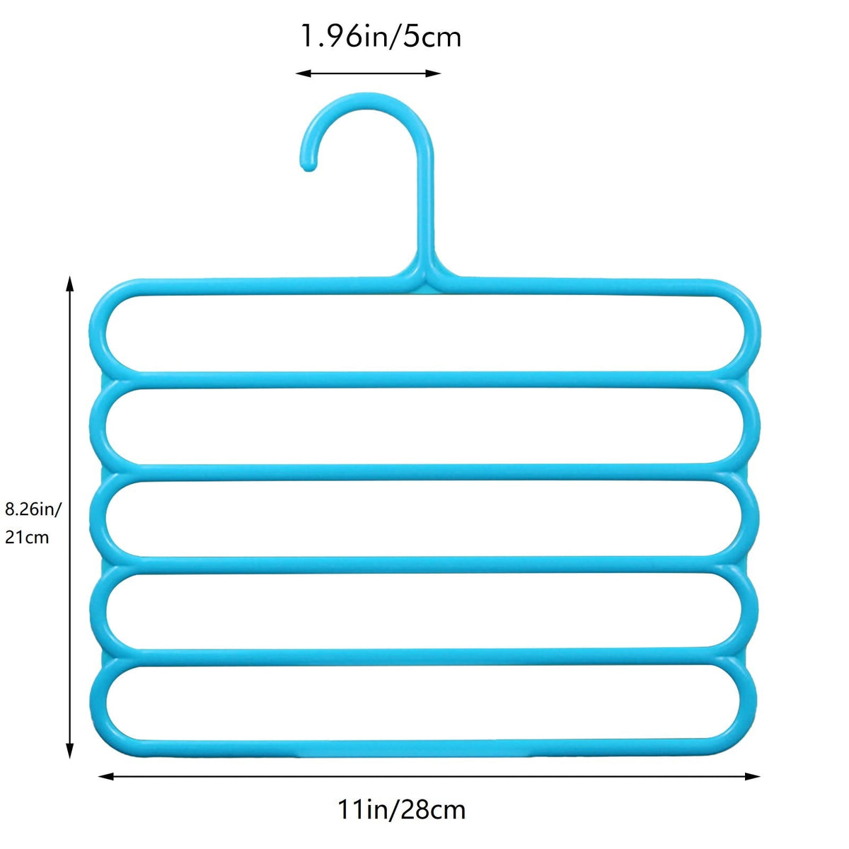 5-Tier Non-Slip Pants Hanger, Space-Saving, Pink - Image 3