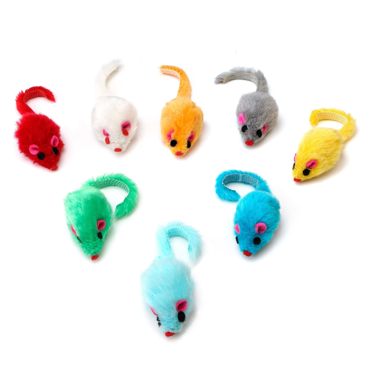 Furry Rattle Toy Mice for Cats, 4.1 in, Assorted Colours, 36-Pack