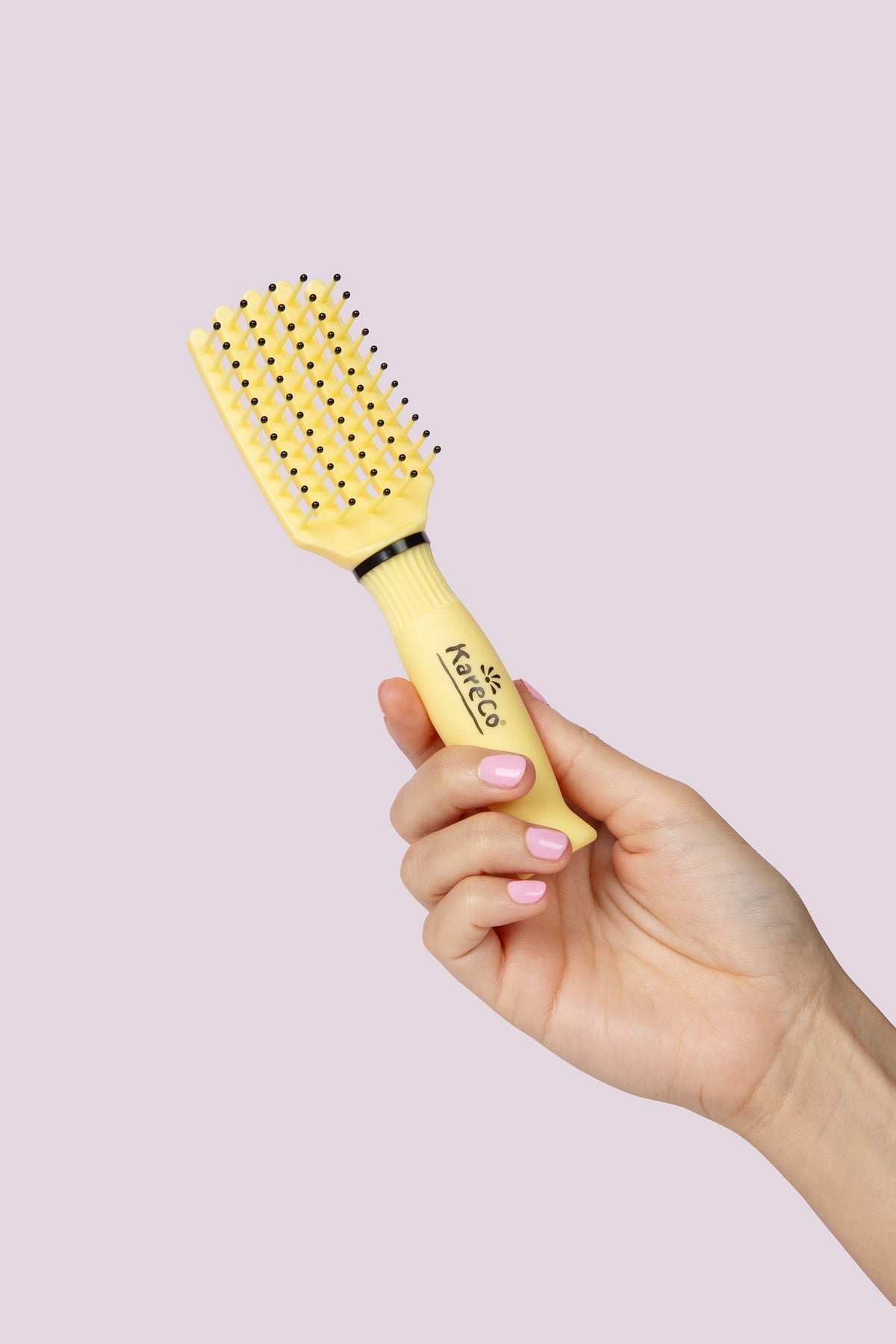 Flexible Paddle Detangling Hair Brush, Travel Size 7 in, Yellow - Image 6