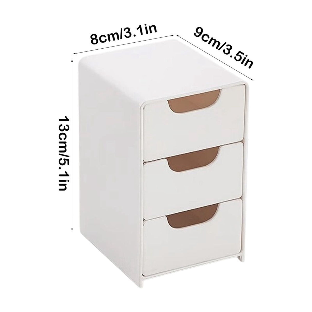 Mini 3-Drawer Plastic Organizer for Beads, Jewellery and Makeup, White - Image 3