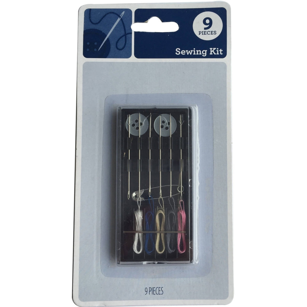 Small Travel Sewing Kit, 9 Pieces in Black Case - Image 2