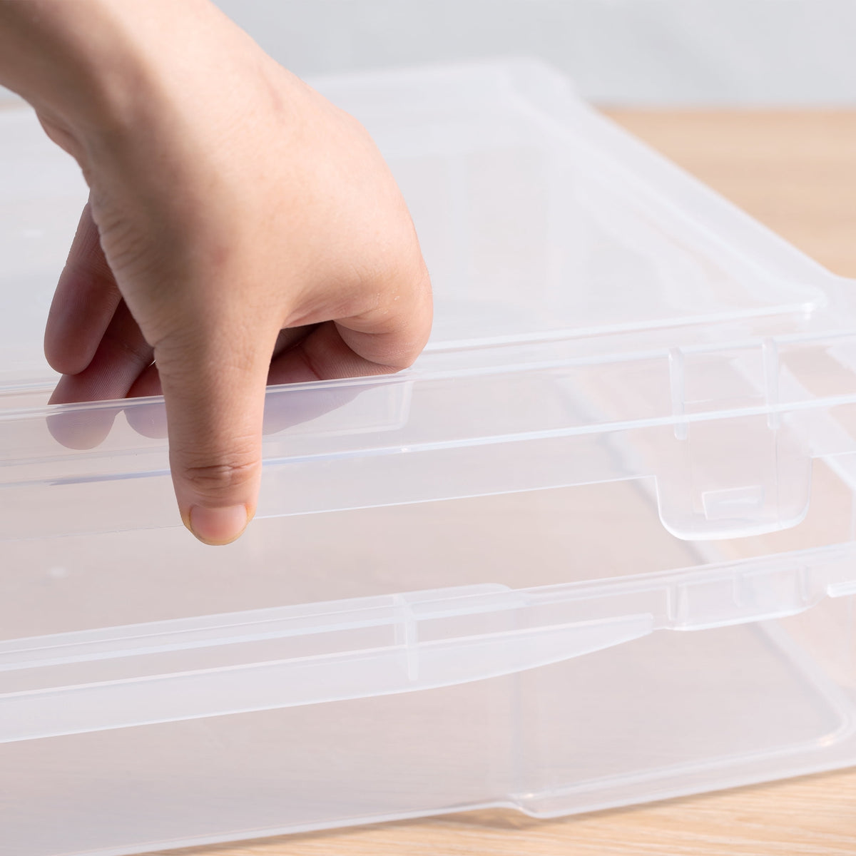 Clear 12 x 12 in Scrapbook Paper Storage Box, Plastic - Image 5