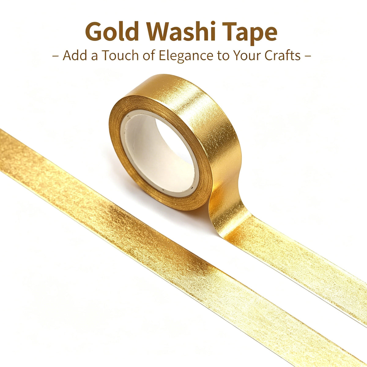 Metallic Gold Washi Tape, 0.59 in x 33 ft - Image 3