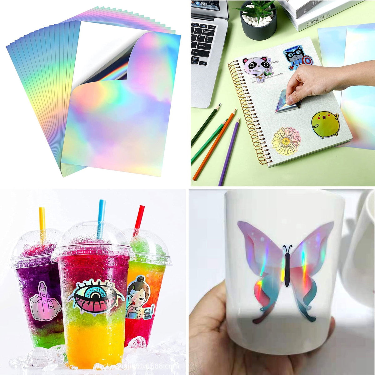 Printable Holographic Vinyl Sticker Paper for Inkjet, A4, 20 Sheets - Image 2