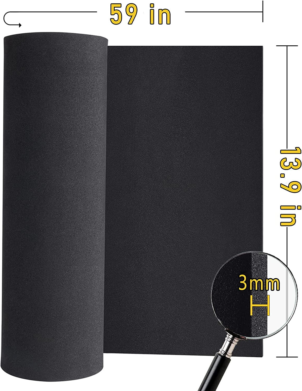 Black EVA Foam Sheet, 3 mm, 59 x 13.9 in, High Density - Image 3