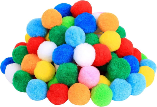 Large 2 in Craft Pom Poms, Multicolour, 32 Pieces