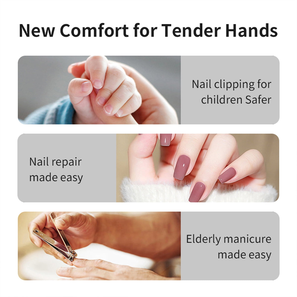 Electric Nail Trimmer and Polisher for Babies and Seniors, 3-in-1 with LED Light - Image 5