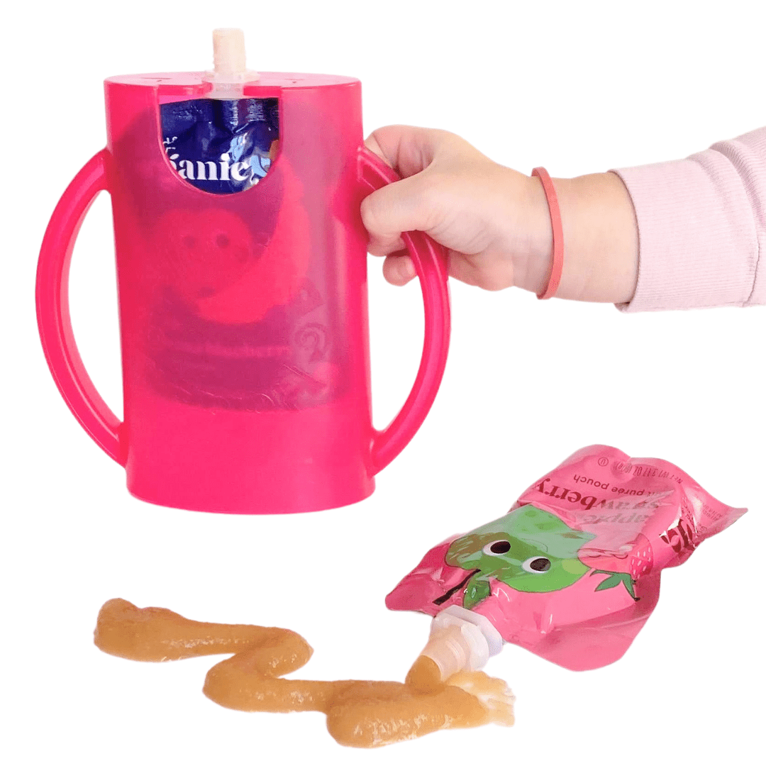 Squeeze-Proof Pouch and Juice Box Holder with Lid, Blue - Image 3