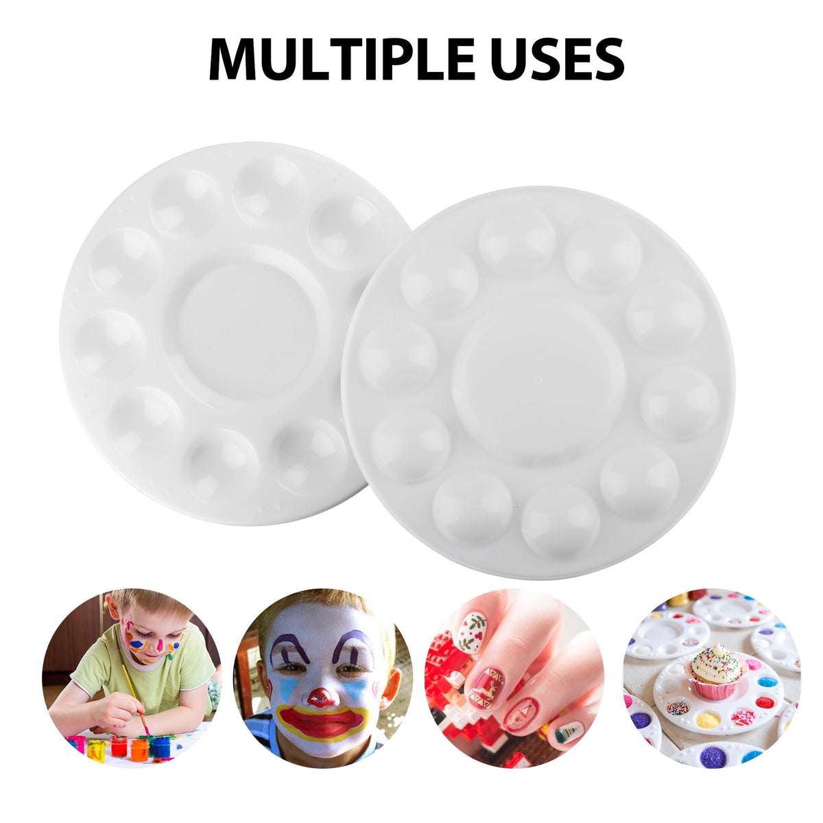 Plastic Paint Palettes for Kids, 6.5 in Round, 12-Pack - Image 3