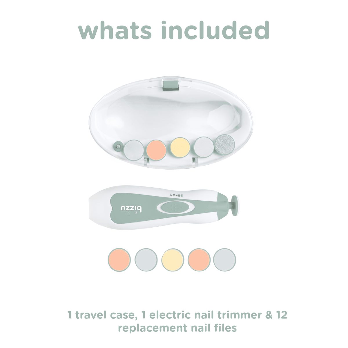 Electric Baby Nail Trimmer Kit with LED Light, 5 Speeds, 14 Pieces - Image 4