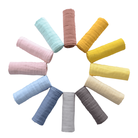 Muslin Cotton Baby Washcloths, Ultra Soft, 12-Count