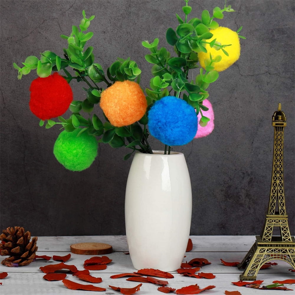 Large 2 in Craft Pom Poms, Multicolour, 32 Pieces - Image 4