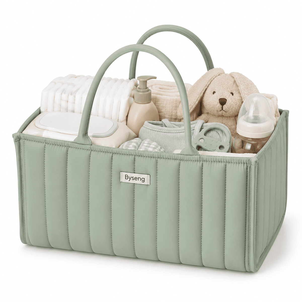 Portable Diaper Caddy with Handles and Removable Dividers