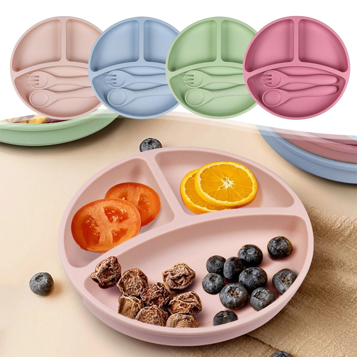 Divided Silicone Suction Plate for Babies and Toddlers - Image 4