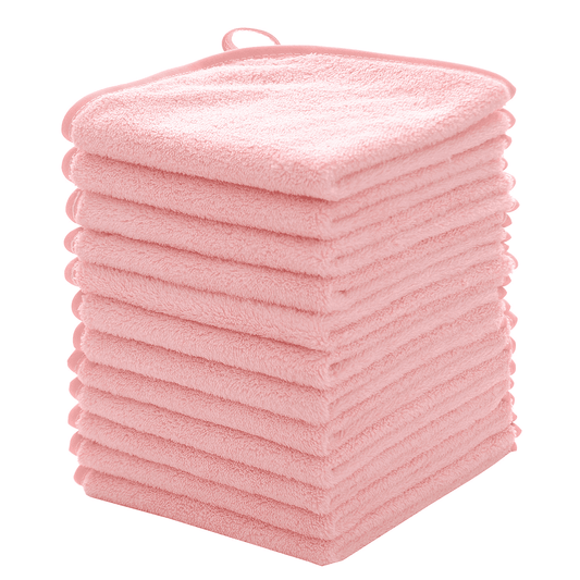 Coral Fleece Baby Washcloths, 12 x 12 in, 12-Pack