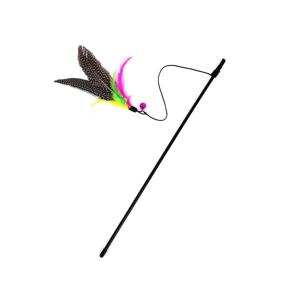 Retractable Cat Feather Wand with Bell Refills
