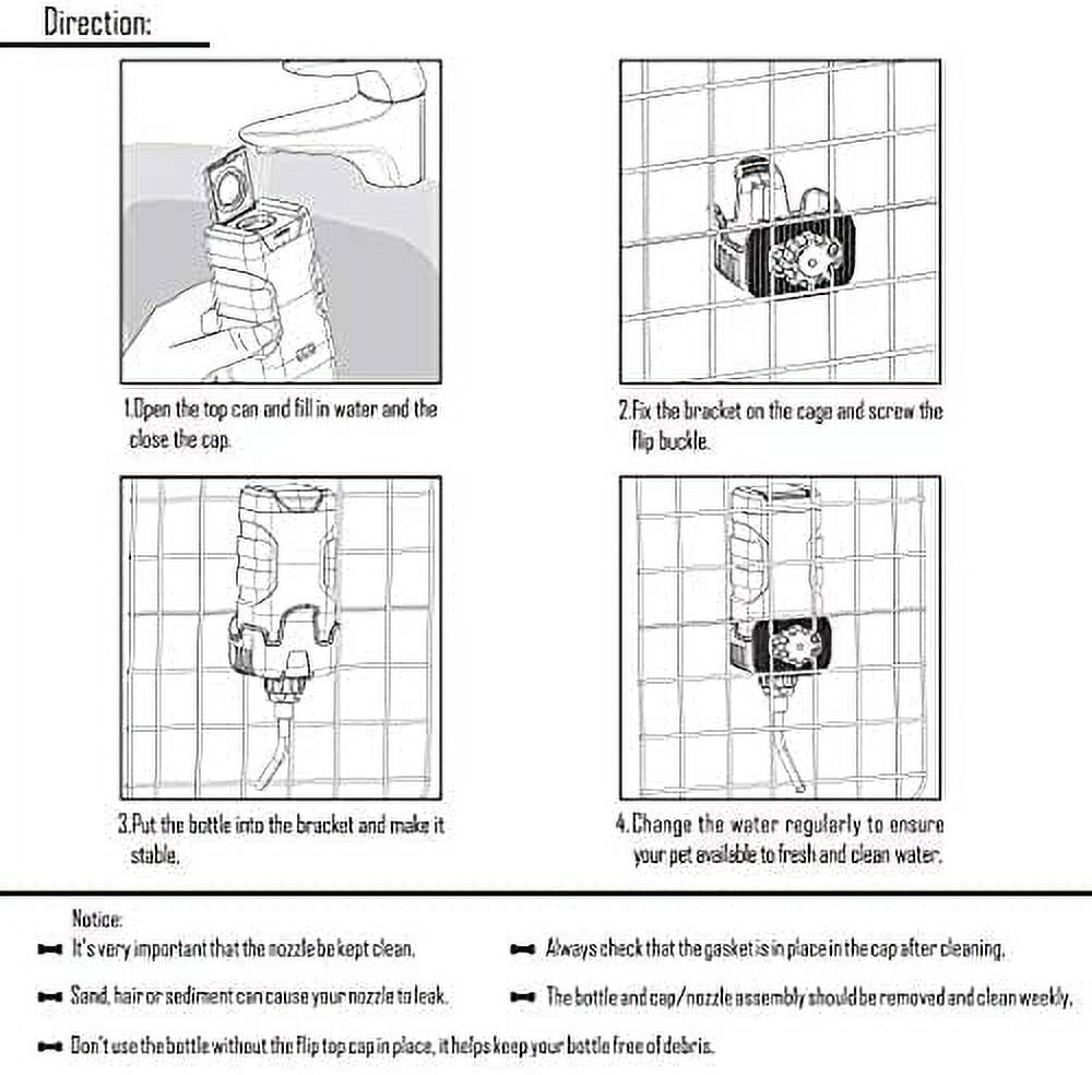 Leak-Proof Water Bottle for Rabbits, Guinea Pigs and Small Dogs - Image 6