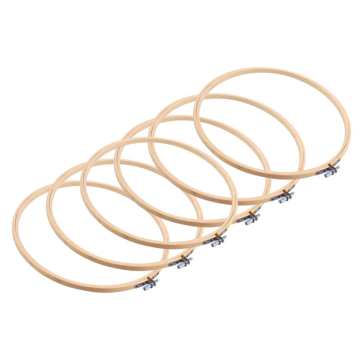 Wooden Embroidery Hoops, 10 in, Adjustable, 6 Pieces