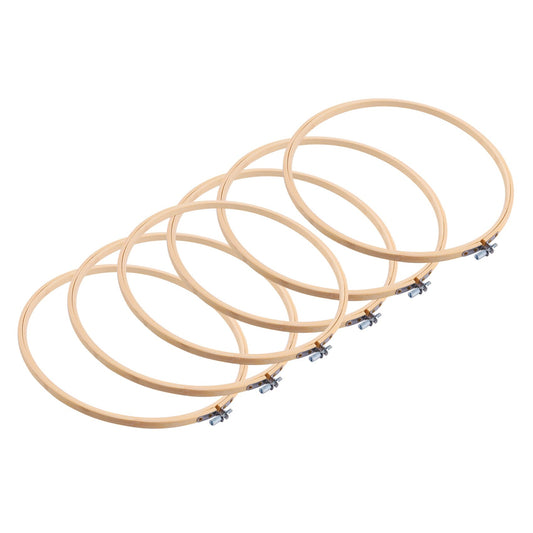 Wooden Embroidery Hoops, 10 in, Adjustable, 6 Pieces