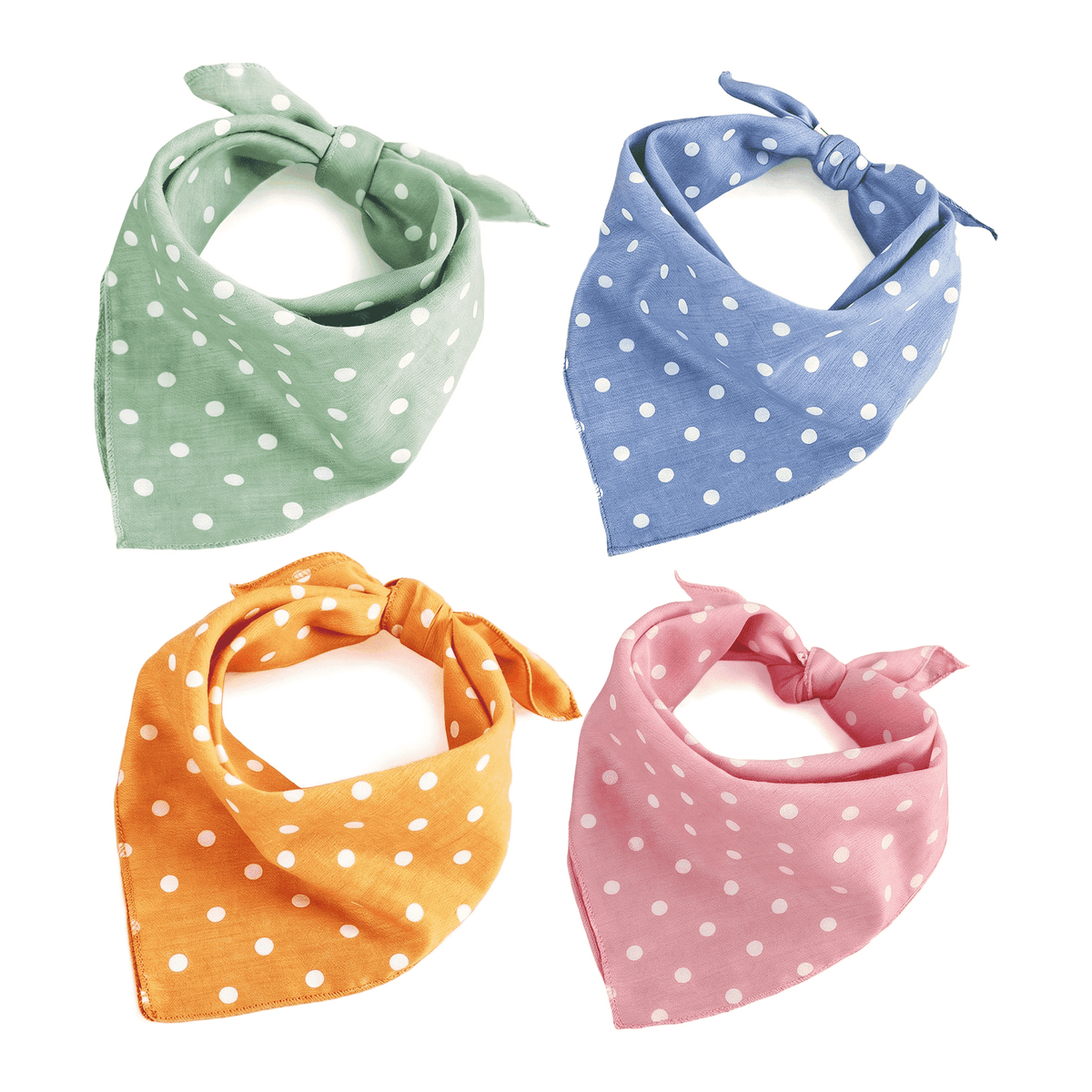 Puppy Bandanas, 17.7 in Square, Washable, 4-Pack