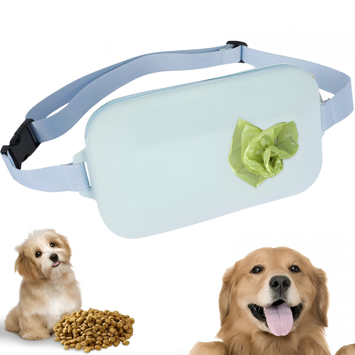 Silicone Dog Treat Pouch with Cross-Body Strap and Built-In Poop Bag Dispenser - Image 6