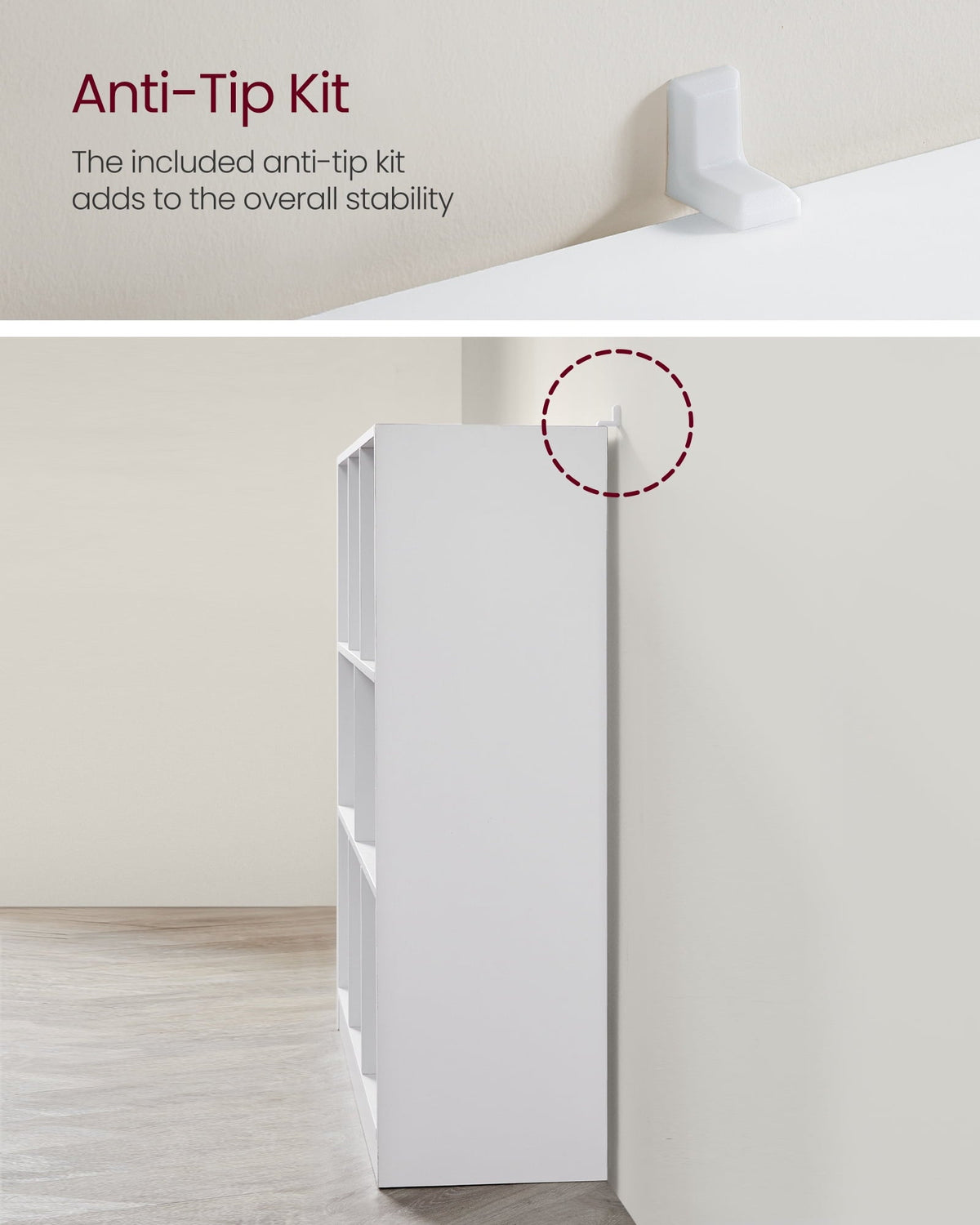 Modern 8-Cube Storage Organizer with 2 Enclosed Compartments, White - Image 4