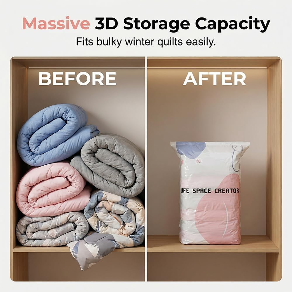 No-Pump Vacuum Compression Storage Bags, 24 x 16 x 13 in - Image 3