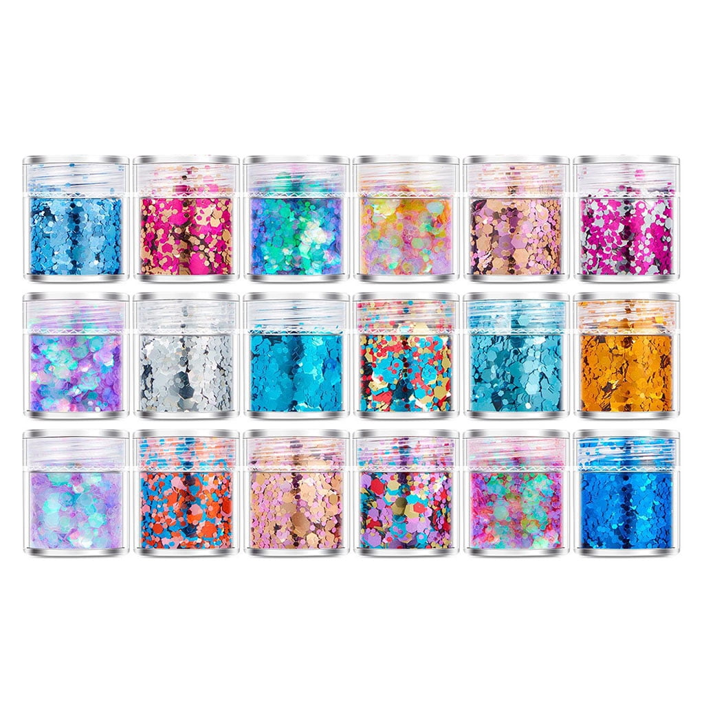 Fine Glitter Powder Set for Resin and Nail Art, 18 Colours - Image 2