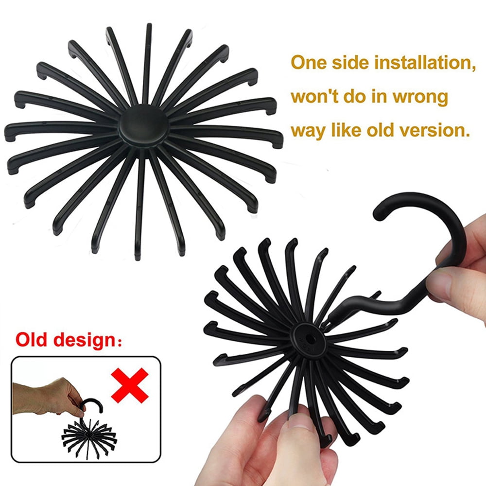 360° Rotating Slim Tie and Belt Rack, 2 Pieces, Black - Image 4