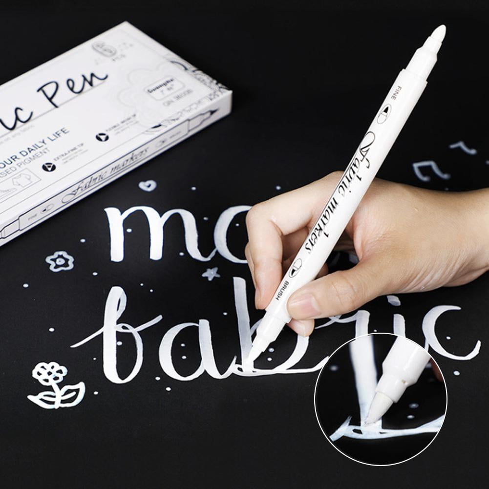 White Double-Ended Fabric Marker, Waterproof - Image 2