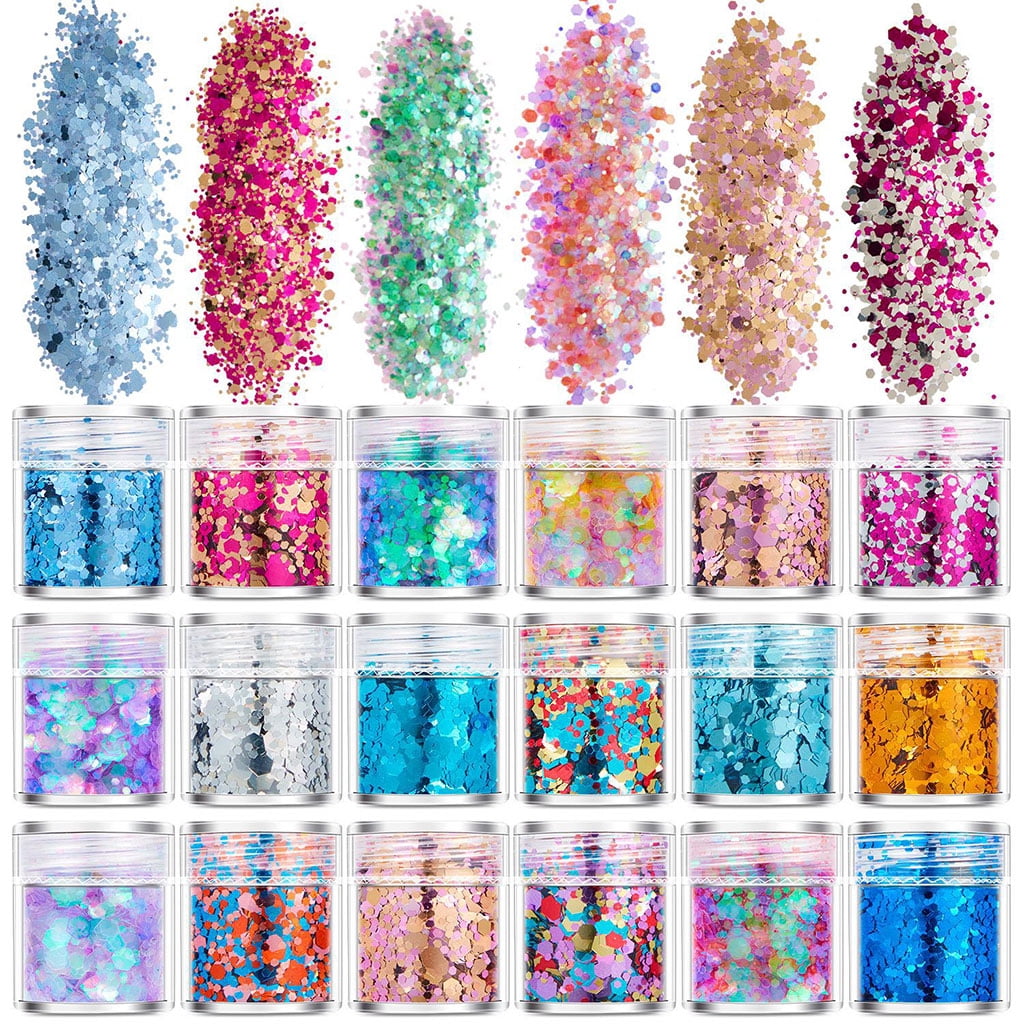 Fine Glitter Powder Set for Resin and Nail Art, 18 Colours - Image 3