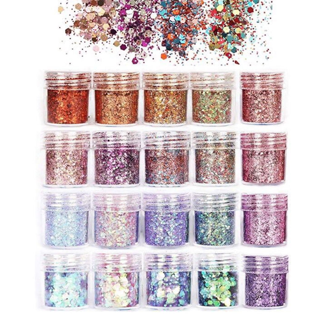 Glitter Powder Set for Resin and Nail Art, 20 Bottles - Image 3