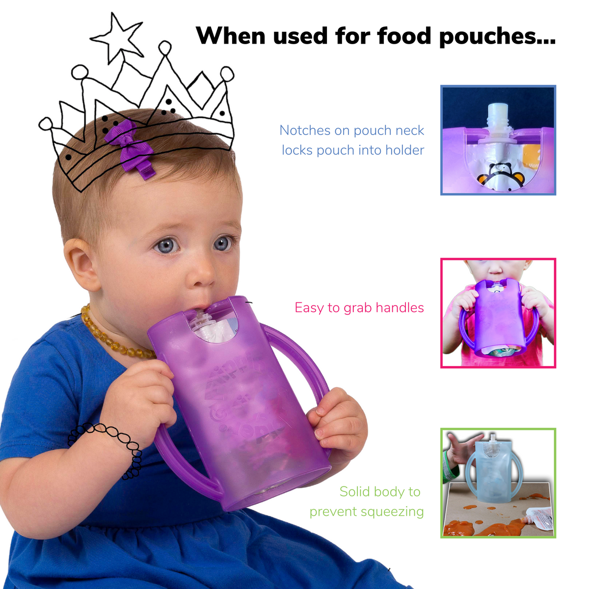 Squeeze-Proof Pouch and Juice Box Holder with Lid, Blue - Image 6