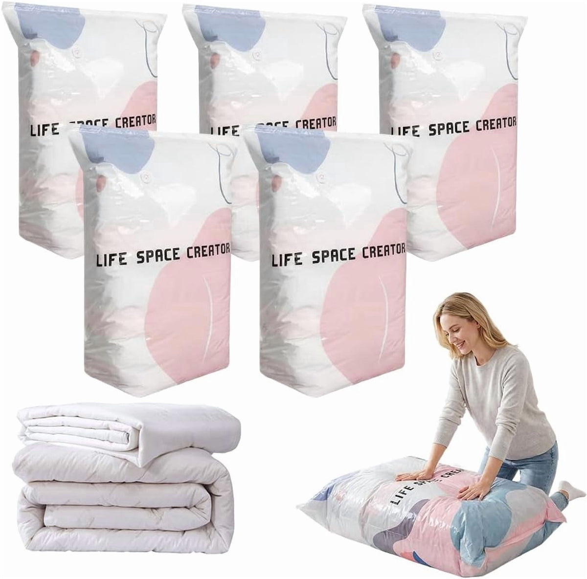 No-Pump Vacuum Compression Storage Bags, 24 x 16 x 13 in - Image 2