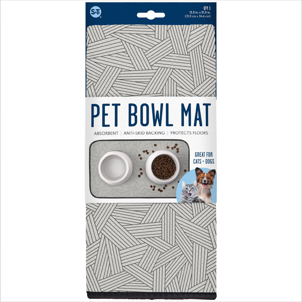 Microfibre Pet Bowl Mat, 21.5 x 12.5 in, Assorted Prints - Image 2