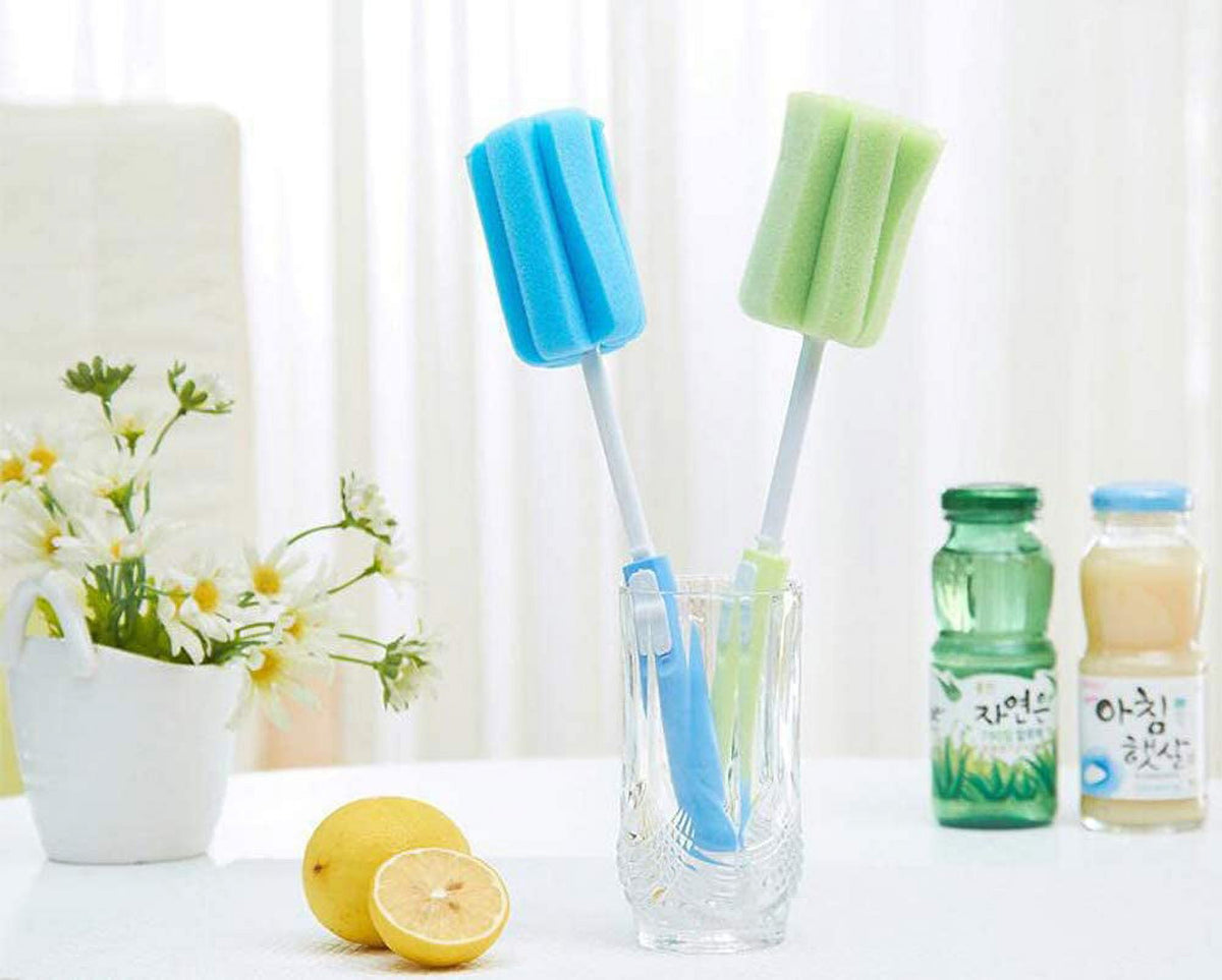 Foam Sponge Bottle Brushes with Adjustable Long Handle, 3-Pack - Image 4