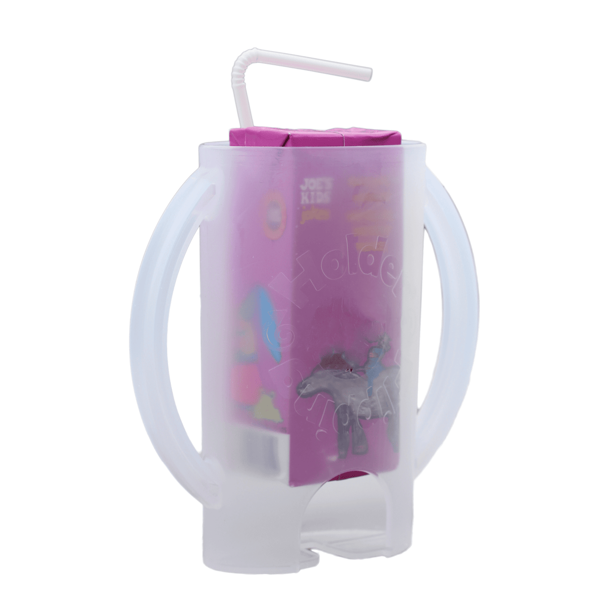 Squeeze-Proof Pouch Holder with Handles, Open Bottom (Purple) - Image 2