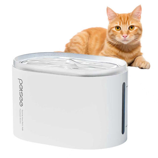 Automatic Pet Water Fountain, 2.5 L, Quiet Pump with Multi-Stage Filter, White