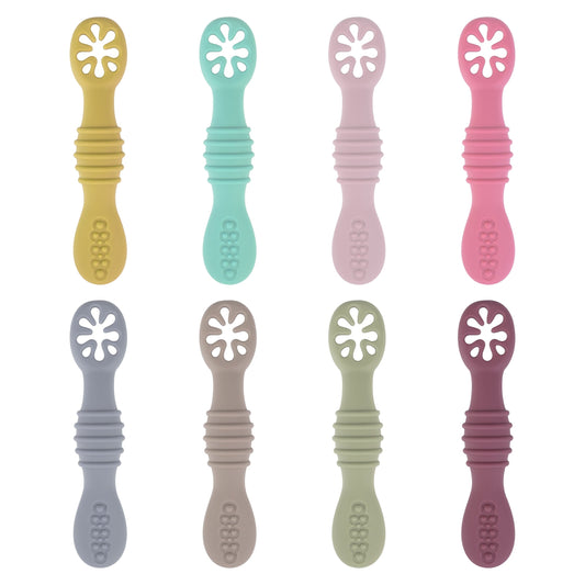 First-Stage Silicone Baby Spoons for Self-Feeding, 6+ Months, 8 Pieces